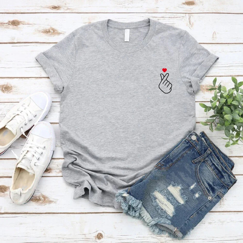 K-Pop Finger Heart T-Shirt